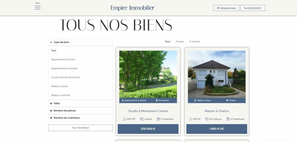 Empire Immobilier — réalisation AD-Créa